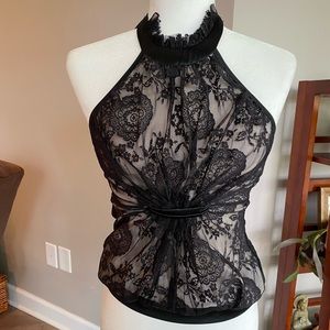 Black Lace Halter top Bebe extra small